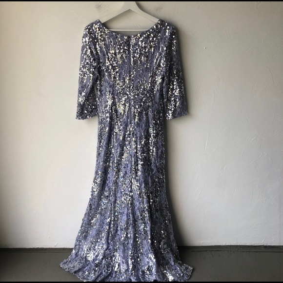 GORGEOUS Lace Sequin Ball Gown 3/4 Sleeve 10 - Picture 5 of 9